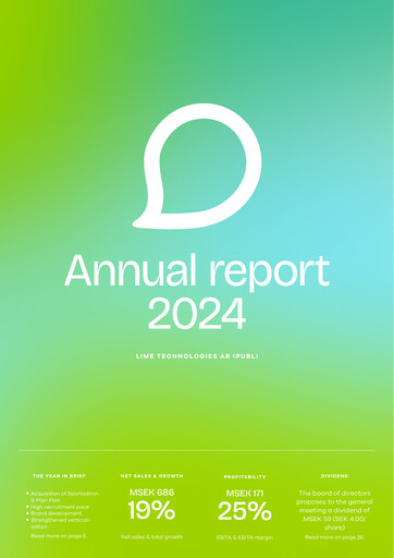 Thumbnail Lime Technologies AB Annual Report 2024