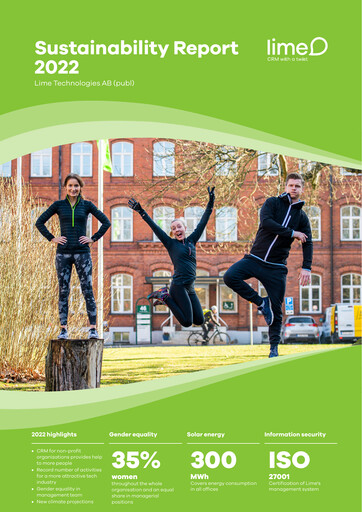 Thumbnail Lime Technologies AB Sustainability Report 2022