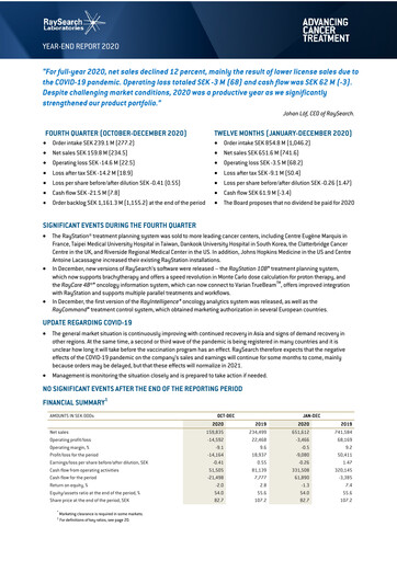 Thumbnail RaySearch Laboratories AB Quarterly Report 2020-q4
