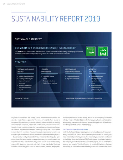 Thumbnail RaySearch Laboratories AB Sustainability Report 2019