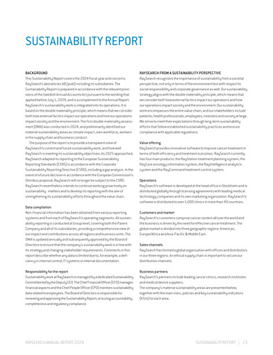 Thumbnail RaySearch Laboratories AB Sustainability Report 2024