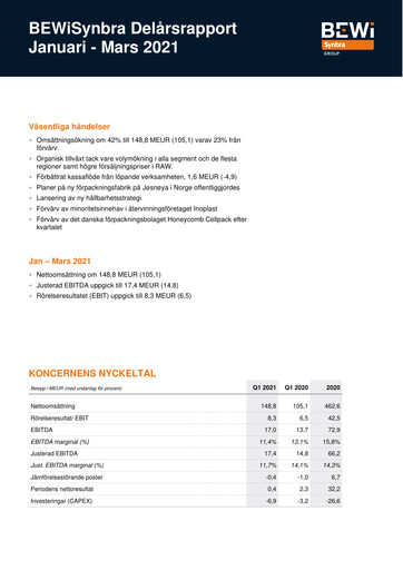 Thumbnail BEWi ASA Quarterly Report 2021-q1