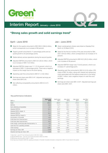 Thumbnail Green Landscaping Group Quarterly Report 2018-q2