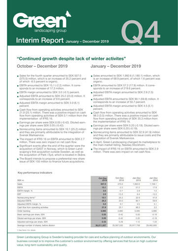 Thumbnail Green Landscaping Group Quarterly Report 2019-q4