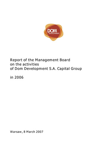 Miniature Dom Development Rapport annuel 2006