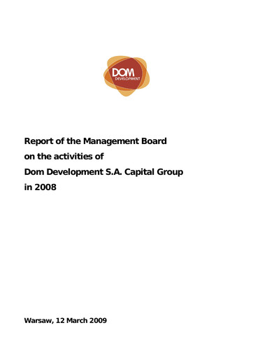 Miniature Dom Development Rapport annuel 2008