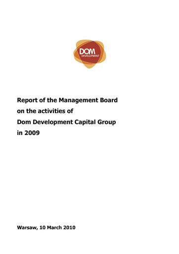 Miniature Dom Development Rapport annuel 2009