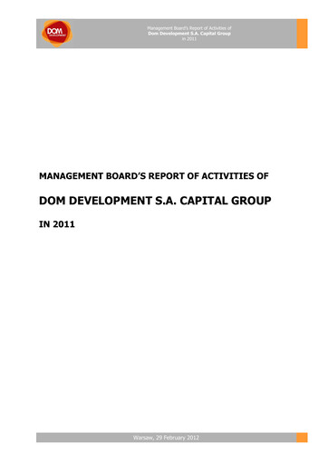 Miniature Dom Development Rapport annuel 2011