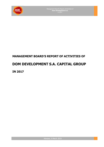 Miniature Dom Development Rapport annuel 2017