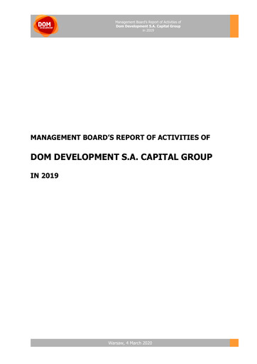 Miniature Dom Development Rapport annuel 2019
