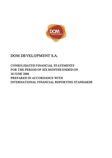 Miniature Dom Development Rapport semestriel 2006-h1