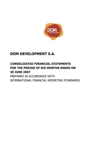 Miniature Dom Development Rapport semestriel 2007-h1