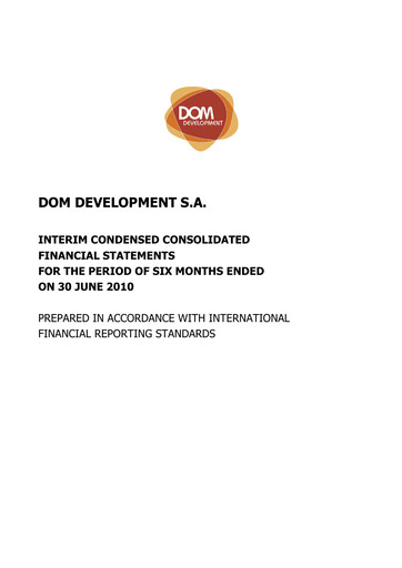 Miniature Dom Development Rapport semestriel 2010-h1