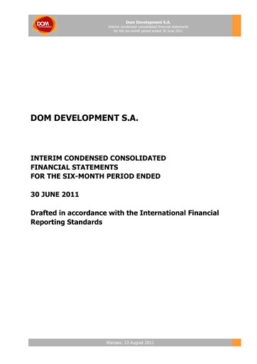 Miniature Dom Development Rapport semestriel 2011-h1