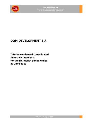 Miniature Dom Development Rapport semestriel 2013-h1