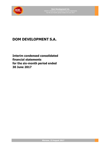 Miniature Dom Development Rapport semestriel 2017-h1