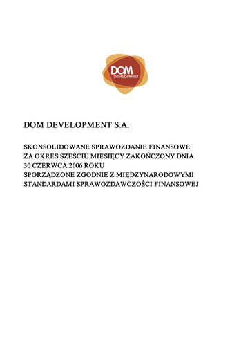Thumbnail Dom Development Half-year Report 2006-h1