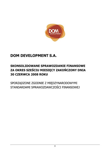 Thumbnail Dom Development Half-year Report 2008-h1