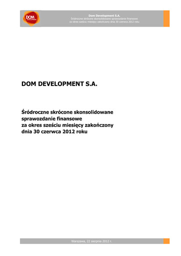 Thumbnail Dom Development Half-year Report 2012-h1