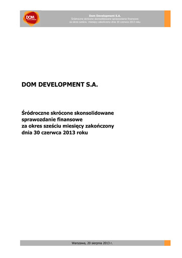 Thumbnail Dom Development Half-year Report 2013-h1