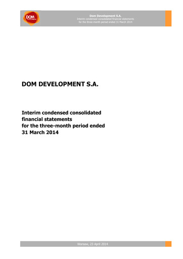 Vorschaubild Dom Development Quartalsbericht 2014-q1