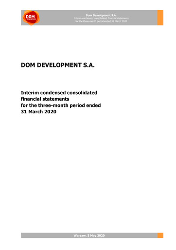 Vorschaubild Dom Development Quartalsbericht 2020-q1