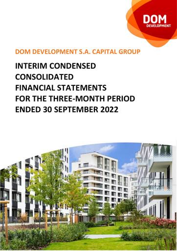 Vorschaubild Dom Development Quartalsbericht 2022-q3
