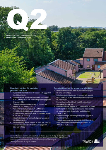 Thumbnail Fastighets AB Trianon Half-year Report 2020-h1