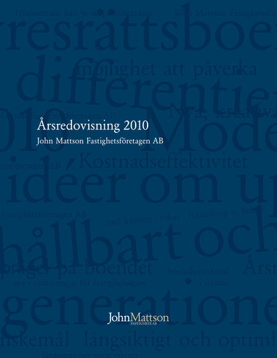 Miniature John Mattson Fastighetsföretagen Rapport annuel 2010