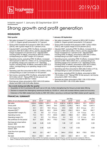 Thumbnail BHG Group AB Quarterly Report 2019-q3