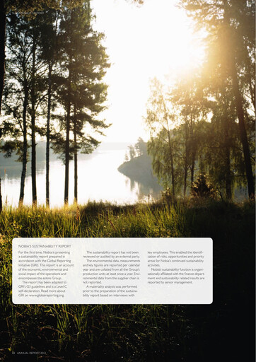 Miniature Nobia AB Rapport de durabilité 2012