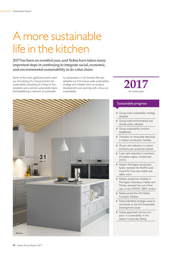 Miniature Nobia AB Rapport de durabilité 2017