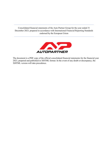 Vorschaubild Auto Partner Finanzmitteilung 2023