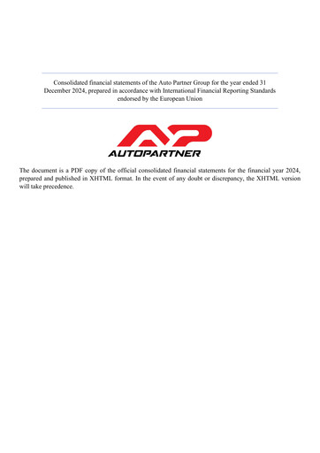 Vorschaubild Auto Partner Finanzmitteilung 2024