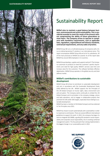 Thumbnail MilDef Group Sustainability Report 2022