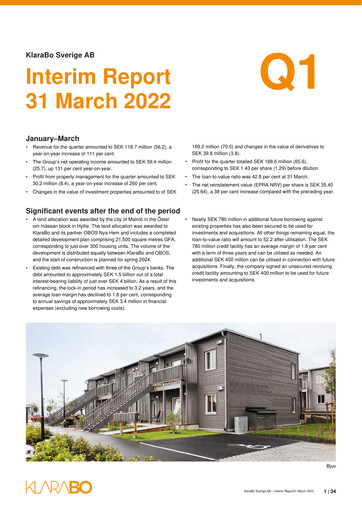 Thumbnail KlaraBo Sverige Quarterly Report 2022-q1