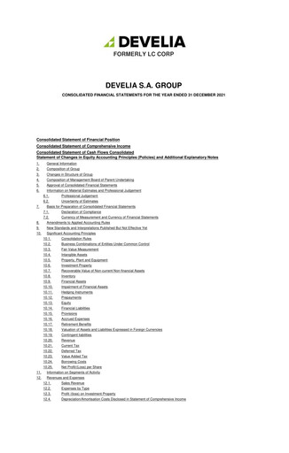 Vorschaubild Develia Finanzmitteilung 2021