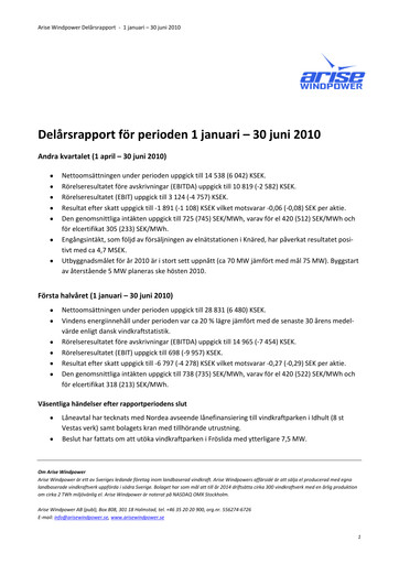 Thumbnail Arise AB Half-year Report 2010-h1