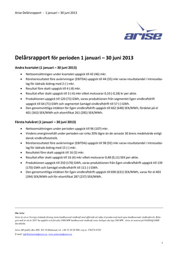 Thumbnail Arise AB Half-year Report 2013-h1