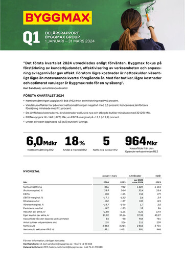 Thumbnail Byggmax Group Quarterly Report 2024-q1