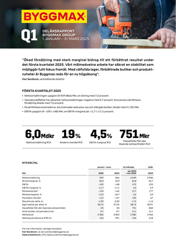 Thumbnail Byggmax Group Quarterly Report 2025-q1