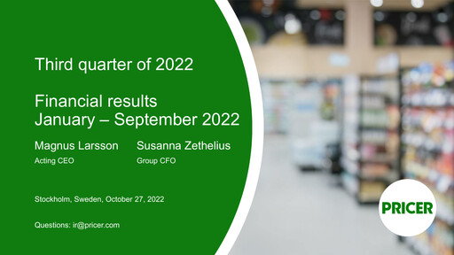Thumbnail Pricer AB Quarterly Report 2022-q3