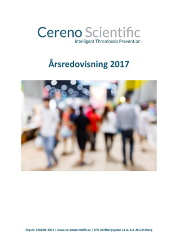 Thumbnail Cereno Scientific Annual Report 2017