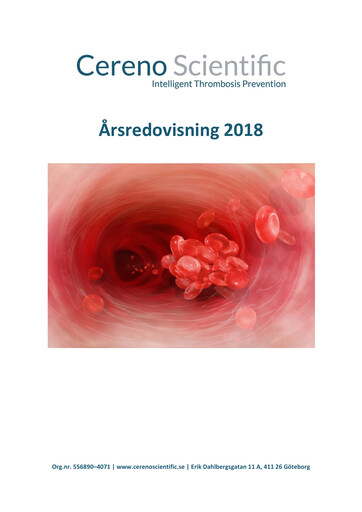 Thumbnail Cereno Scientific Annual Report 2018