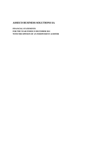 Thumbnail Asseco Business Solutions Financial Statement 2011