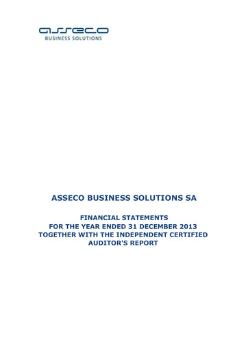 Thumbnail Asseco Business Solutions Financial Statement 2013