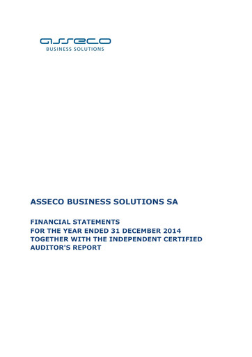 Thumbnail Asseco Business Solutions Financial Statement 2014