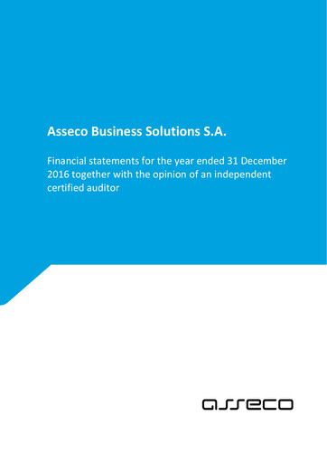 Thumbnail Asseco Business Solutions Financial Statement 2016