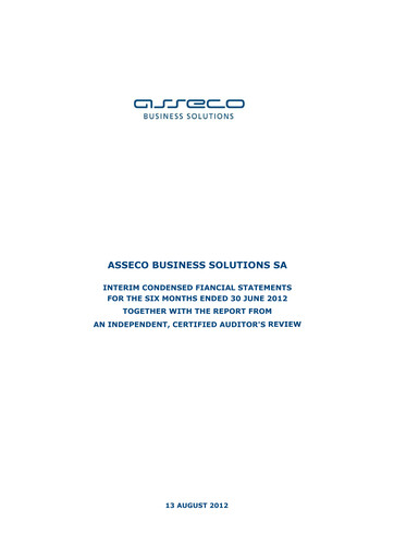 Thumbnail Asseco Business Solutions Half-year Report 2012-h1