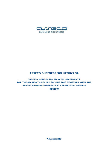 Thumbnail Asseco Business Solutions Half-year Report 2013-h1